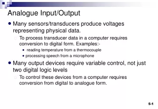 Analogue Input/Output