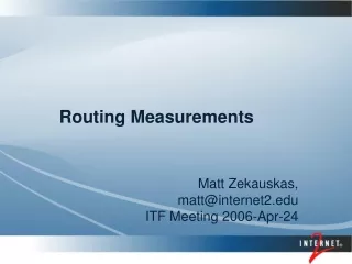 Routing Measurements