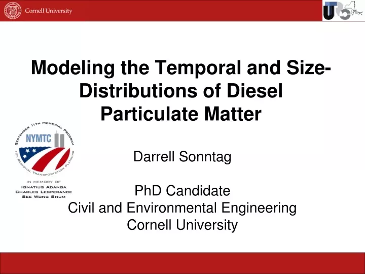 modeling the temporal and size distributions of diesel particulate matter