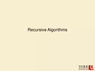 Recursive Algorithms