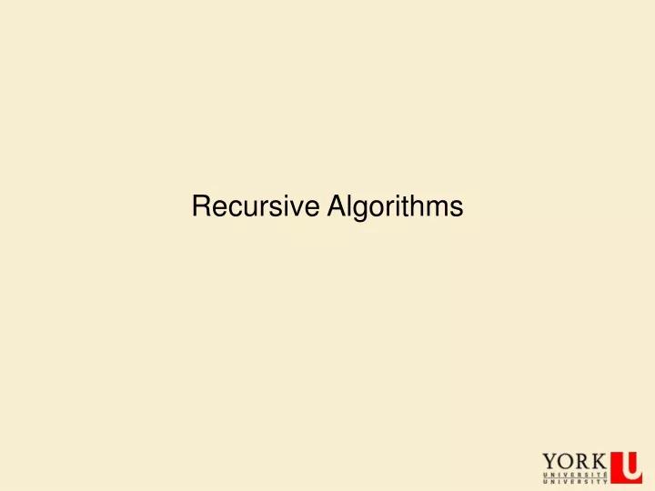 recursive algorithms