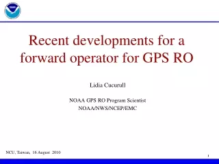 Recent developments for a forward operator for GPS RO