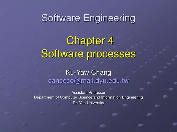 software engineering chapter 4 software processes