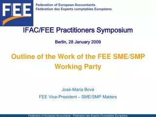 IFAC/FEE Practitioners Symposium Berlin, 28 January 2009