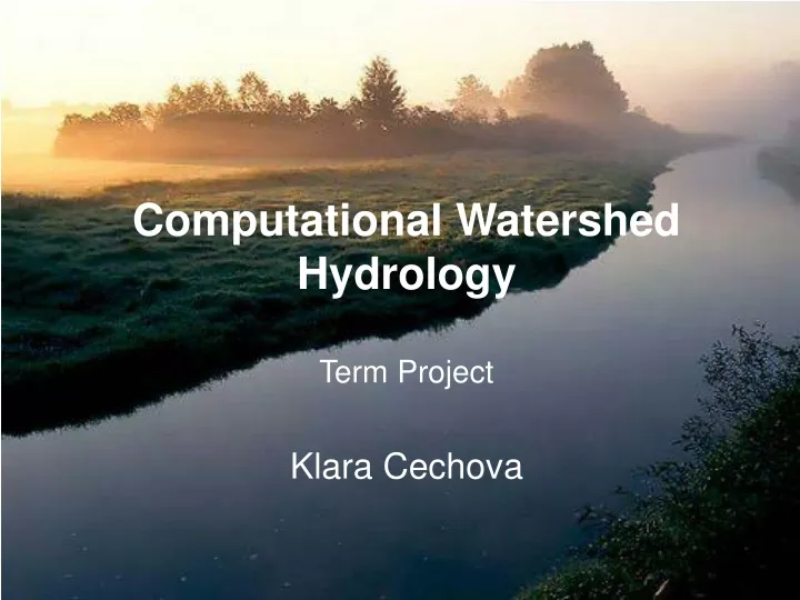 computational watershed hydrology term project
