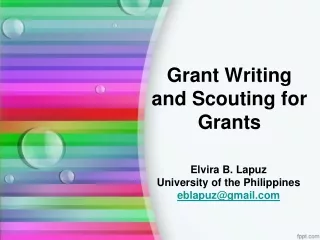 Grant Writing and Scouting for Grants