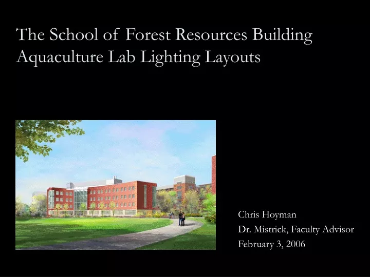 the school of forest resources building aquaculture lab lighting layouts