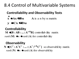 8.4 Control of Multivariable Systems