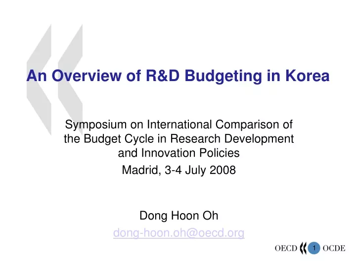 an overview of r d budgeting in korea