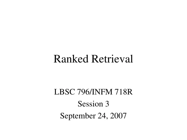 ranked retrieval