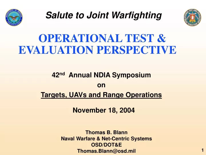 operational test evaluation perspective