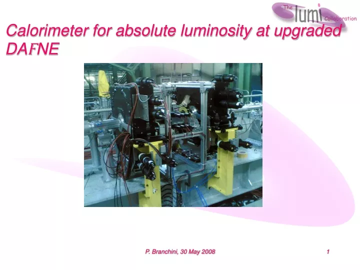 calorimeter for absolute luminosity at upgraded da f ne