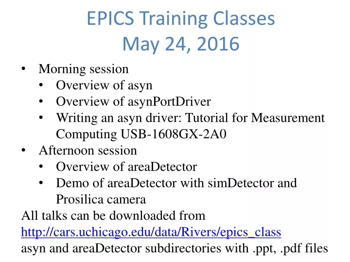 epics training classes may 24 2016