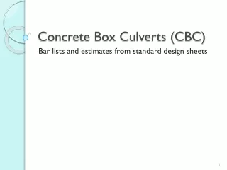 Concrete Box Culverts (CBC)