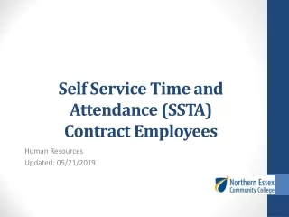 Self Service Time and Attendance (SSTA) Contract Employees