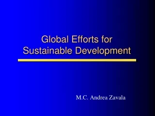 Global Efforts for Sustainable Development