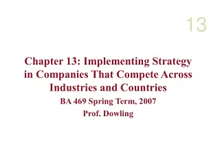 Chapter 13: Implementing Strategy in Companies That Compete Across Industries and Countries