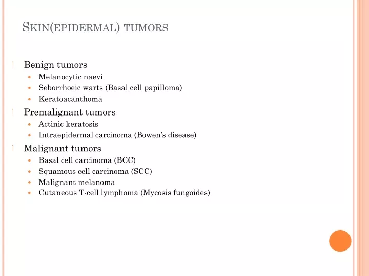 skin epidermal tumors
