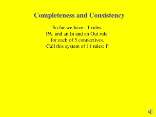 Completeness and Consistency