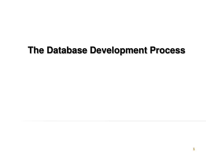 the database development process