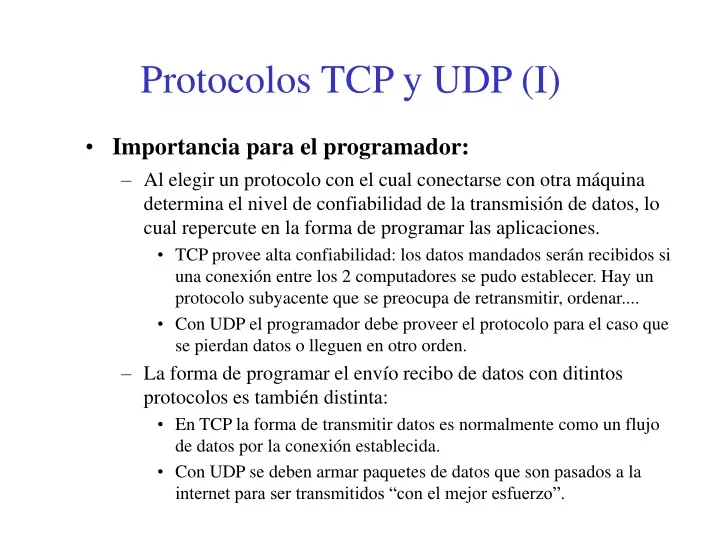 protocolos tcp y udp i