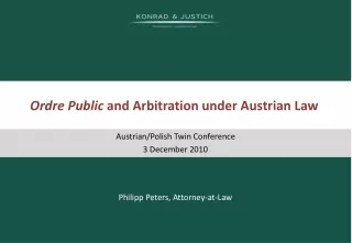 Ordre Public  and Arbitration under Austrian Law