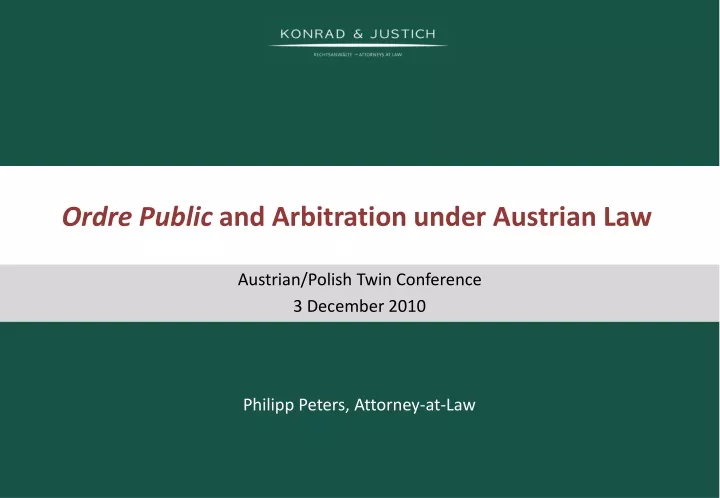 ordre public and arbitration under austrian law
