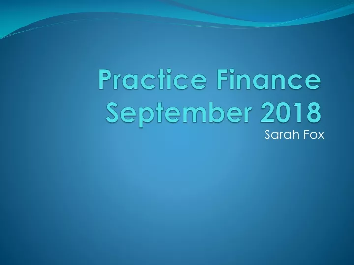 practice finance september 2018