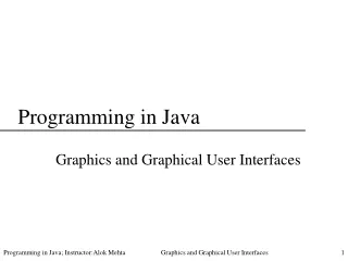 Programming in Java