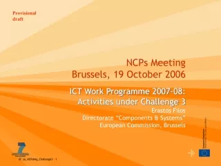 NCPs Meeting Brussels, 19 October 2006