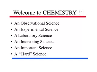 Welcome to CHEMISTRY !!!