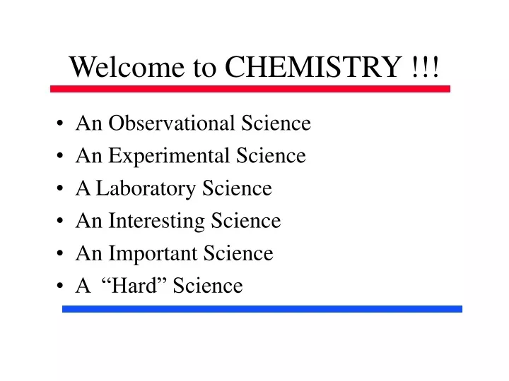 welcome to chemistry