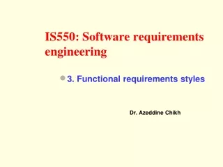 IS550: Software requirements engineering