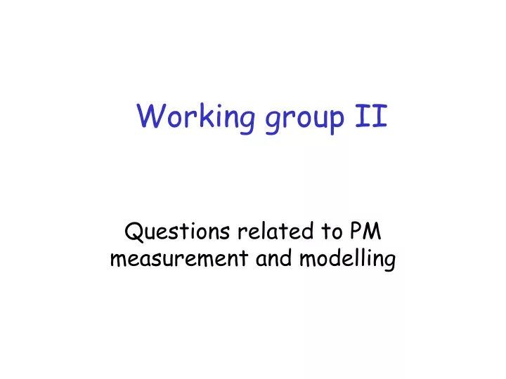 working group ii