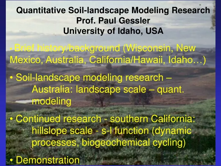 quantitative soil landscape modeling research