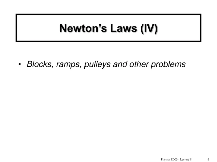 newton s laws iv