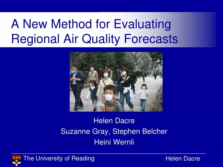 a new method for evaluating regional air quality forecasts