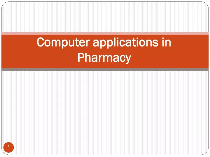 computer applications in pharmacy