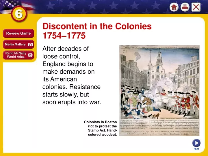 discontent in the colonies 1754 1775