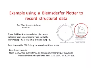 Example using  a  Biemsderfer Plotter to record  structural  data