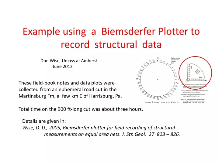 example using a biemsderfer plotter to record structural data