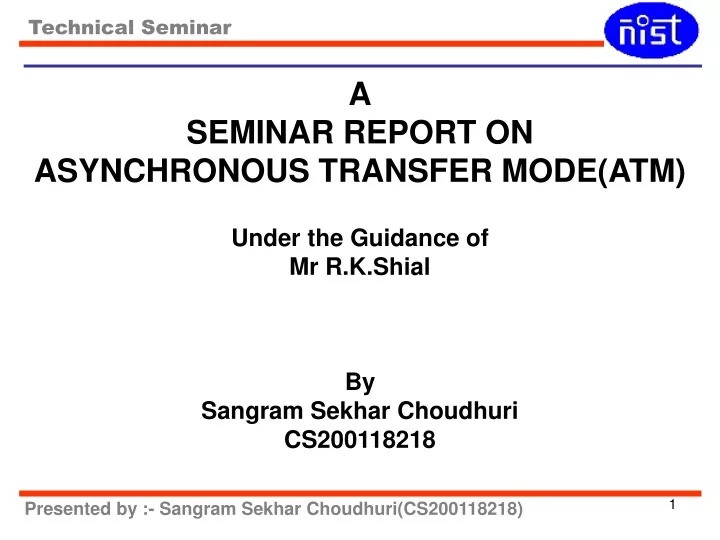 a seminar report on asynchronous transfer mode