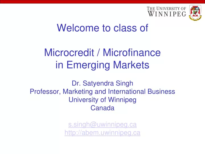 welcome to class of microcredit microfinance