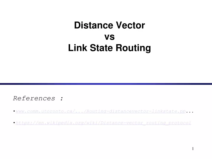 distance vector vs link state routing