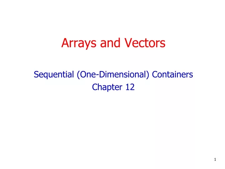arrays and vectors