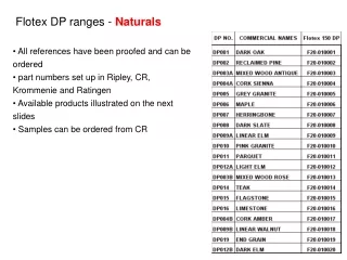 Flotex DP ranges -  Naturals