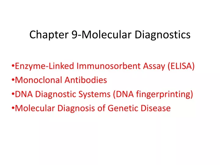 chapter 9 molecular diagnostics