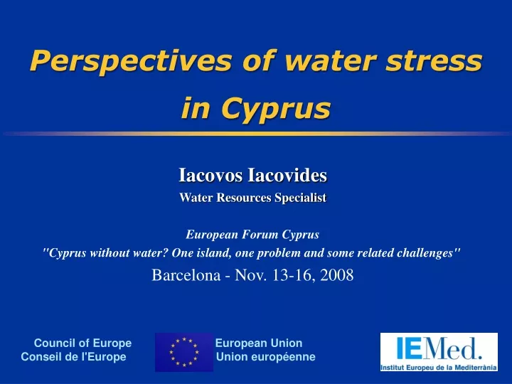 perspectives of water stress in cyprus