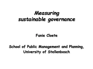 Measuring  sustainable governance