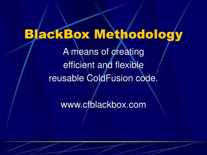 blackbox methodology
